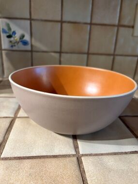 Heath Ceramics Serving Bowl Persimmon / French Gray Duo Glaze 8.5” x 4